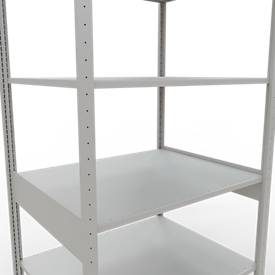 Schulte Lagertechnik Fachbodenregal MULTIplus150, Steck-Grundregal, B 1000 x T 800 x H 2500 mm, 6 Ebenen, bis 1400 kg, lichtgrau