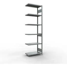 Schulte Lagertechnik Fachbodenregal-Stecksystem MULTIplus 250, Anbauregal, Längenriegel, 2500x750x400 mm, 6 Böden, verzinkt