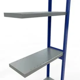 Schulte Lagertechnik Fachbodenregal-Stecksystem MULTIplus 250, Anbauregal, Längenriegel, 3000x750x300 mm, 7 Böden, enzianblau/verzinkt