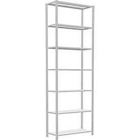 Schulte Lagertechnik Fachbodenregal Stecksystem MultiPlus250, Grundregal, 7 Fachböden, Kreuzstrebe, B 1000 x T 400 x H 3000 mm, Lichtgrau RAL 7035