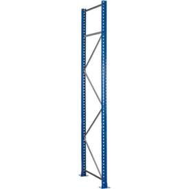 Schulte Lagertechnik Palettenregal-Ständerrahmen S625-A18, unmontiert, T 800 x H 4500 mm, Stützenbreite 100 mm, blau/verzinkt