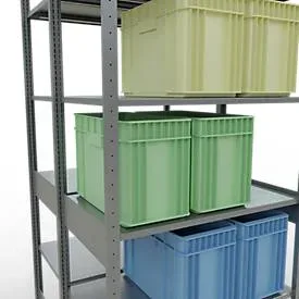 SCHULTE Lagertechnik - Stecks.Doppelgrundregal Typ 150 - 2500x1000x2x600 mm verz.2x6 Böden