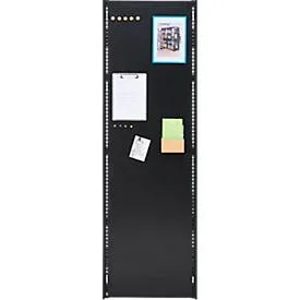 Seitenwand für Grundregal/Anbauregal ORDO Business, multifunktional, magnethaftend, B 600 x H 2500 mm, Stahl-Vollblech, tiefschwarz matt RAL 9005