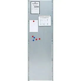 Seitenwand für Grundregal/Anbauregal ORDO Industry, multifunktional, magnethaftend, B 800 x T 0,88 x H 2000 mm, Stahl-Vollblech, verzinkt
