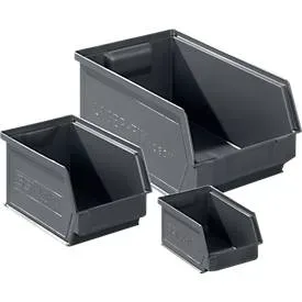 Sichtlagerkasten SSI Schäfer Serie LF, recycelter Kunststoff, 3 Grössen, 0,9 - 7,5 l, eisengrau, 64 Stück