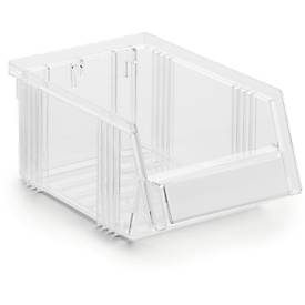 Sichtlagerkasten Treston Serie 1015, Polystyrol, L 165 x B 105 x H 75 mm, 0,6  L, transparent