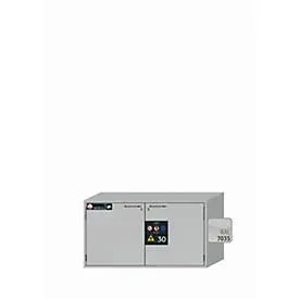 Sicherheits-Unterbauschrank Typ 30 asecos UB-T-30, Flügeltüren, Front Lichtgrau, B 1102 x T 574 x H 600 mm