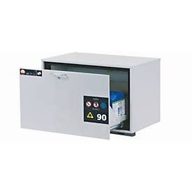 Sicherheits-Unterbauschrank Typ 90 asecos UB-S-90, Schublade, Front Lichtgrau, B 893 x T 574 x H 600 mm