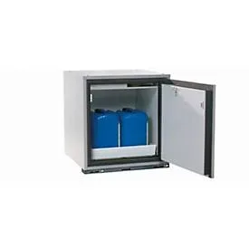 Sicherheits-Unterbauschrank Typ 90 asecos UB-T-90, Flügeltür, Anschlag rechts, Front Lichtgrau, B 593 x T 574 x H 600 mm