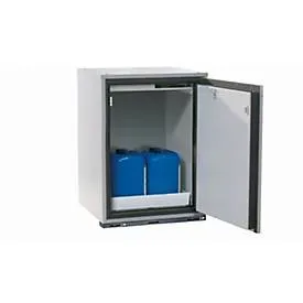 Sicherheits-Unterbauschrank Typ 90 asecos UB-T-90, Flügeltür, Anschlag rechts, Front Lichtgrau, B 593 x T 600 x H 800 mm