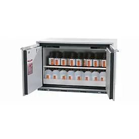 Sicherheits-Unterbauschrank Typ 90 asecos UB-T-90, Flügeltüren, Front Lichtgrau, B 893 x T 574 x H 600 mm