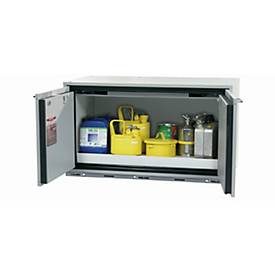 Sicherheits-Unterbauschrank Typ 90 asecos UB-T-90, Flügeltüren, Front Lichtgrau, B 1102 x T 574 x H 600 mm