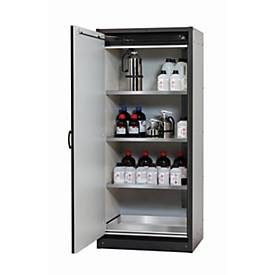 Sicherheitsschrank Typ 30 asecos Q-CLASSIC-30, Flügeltür, Anschlag links, Front asecos Silber, B 864 x T 620 x H 1947 mm