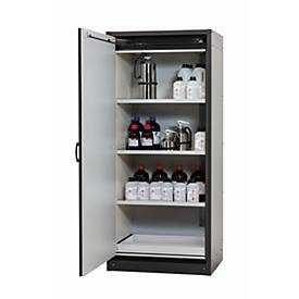 Sicherheitsschrank Typ 30 asecos Q-CLASSIC-30, Flügeltür, Anschlag links, Front Lichtgrau, B 864 x T 620 x H 1947 mm