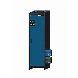 Sicherheitsschrank Typ 30 asecos Q-CLASSIC-30, Flügeltür, Anschlag rechts, Front Enzianblau, B 564 x T 620 x H 1947 mm