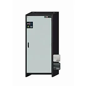 Sicherheitsschrank Typ 30 asecos Q-CLASSIC-30, Flügeltür, Anschlag rechts, Front Lichtgrau, B 864 x T 620 x H 1947 mm