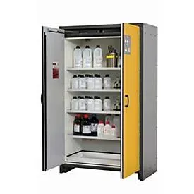 Sicherheitsschrank Typ 30 asecos Q-CLASSIC-30, Flügeltüren, Front Sicherheitsgelb, B 1164 x T 620 x H 1947 mm