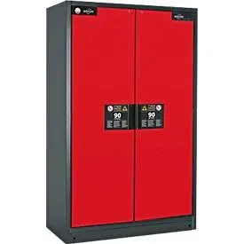 Sicherheitsschrank Typ 90 asecos, B 1200 mm, 3 Böden, verkehrsrot