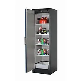 Sicherheitsschrank Typ 90 asecos Q-CLASSIC-90, Flügeltür, Anschlag links, Front Enzianblau, B 599 x T 615 x H 1953 mm