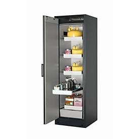Sicherheitsschrank Typ 90 asecos Q-CLASSIC-90, Flügeltür, Anschlag links, Front Reinweiss, B 599 x T 615 x H 1953 mm