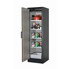Sicherheitsschrank Typ 90 asecos Q-CLASSIC-90, Flügeltür, Anschlag links, Front Sicherheitsgelb, B 599 x T 615 x H 1953 mm