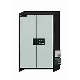 Sicherheitsschrank Typ 90 asecos Q-CLASSIC-90, Flügeltüren, Front Lichtgrau, B 1193 x T 615 x H 1953 mm