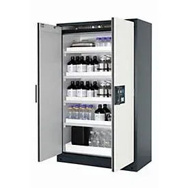 Sicherheitsschrank Typ 90 asecos Q-CLASSIC-90, Flügeltüren, Front Reinweiss, B 1193 x T 615 x H 1953 mm