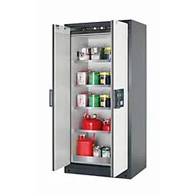 Sicherheitsschrank Typ 90 asecos Q-CLASSIC-90, Flügeltüren, Front Reinweiss, B 893 x T 615 x H 1953 mm