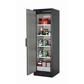 Sicherheitsschrank Typ 90 asecos Q-PEGASUS-90, Flügeltür mit Schliess-Automatik, Anschlag links, Front Lichtgrau, B 599 x T 615 x H 1953 mm