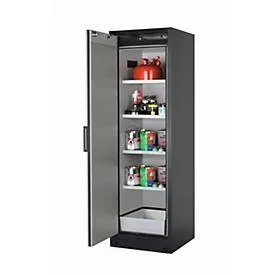 Sicherheitsschrank Typ 90 asecos Q-PEGASUS-90, Flügeltür mit Schliess-Automatik, Anschlag links, Front Lichtgrau, B 599 x T 615 x H 1953 mm