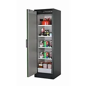 Sicherheitsschrank Typ 90 asecos Q-PEGASUS-90, Flügeltür mit Schliess-Automatik, Anschlag links, Front Resedagrün, B 599 x T 615 x H 1953 mm