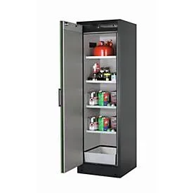 Sicherheitsschrank Typ 90 asecos Q-PEGASUS-90, Flügeltür mit Schliess-Automatik, Anschlag links, Front Resedagrün, B 599 x T 615 x H 1953 mm