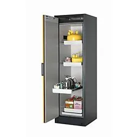 asecos® Brandschutzschrank Q-PEGASUS/Typ 90, 4 Auszugswannen, HxBxT 1.953 x 599 x 615 mm, goldgelb