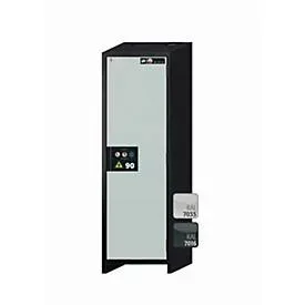 Sicherheitsschrank Typ 90 asecos Q-PEGASUS-90, Flügeltür mit Schliess-Automatik, Anschlag rechts, Front Lichtgrau, B 599 x T 615 x H 1953 mm