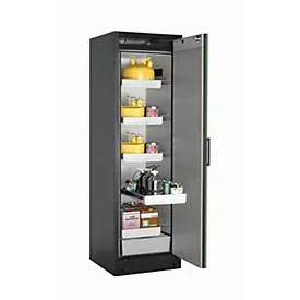 Sicherheitsschrank Typ 90 asecos Q-PEGASUS-90, Flügeltür mit Schliess-Automatik, Anschlag rechts, Front Resedagrün, B 599 x T 615 x H 1953 mm