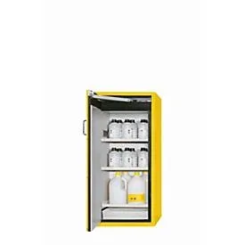 Sicherheitsschrank Typ 90 asecos S-CLASSIC-90, Flügeltür, Anschlag links, Front Sicherheitsgelb, B 596 x T 616 x H 1298 mm