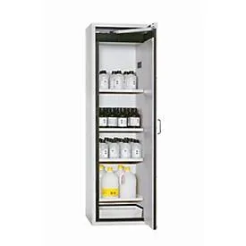 Sicherheitsschrank Typ 90 asecos S-CLASSIC-90, Flügeltür mit Türfeststellanlage, Anschlag rechts, Front Lichtgrau, B 596 x T 616 x H 1968 mm