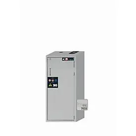 Sicherheitsschrank Typ 90 asecos S-CLASSIC-90, Flügeltür mit Türfeststellanlage, Anschlag rechts, Front Lichtgrau, B 596 x T 616 x H 1298 mm