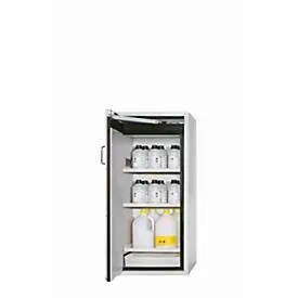 Sicherheitsschrank Typ 90 asecos S-PEGASUS-90, Flügeltür mit Schliess-Automatik, Anschlag links, Front Lichtgrau, B 596 x T 616 x H 1298 mm