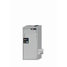 Sicherheitsschrank Typ 90 asecos S-PEGASUS-90, Flügeltür mit Schliess-Automatik, Anschlag rechts, Front Lichtgrau, B 596 x T 616 x H 1298 mm