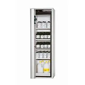 Sicherheitsschrank Typ 90 asecos S-PHOENIX-90, Falttür mit Türfeststellanlage, Anschlag links, Front Lichtgrau, B 596 x T 616 x H 1968 mm
