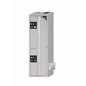 Sicherheitsschrank Typ 90 asecos S-PHOENIX-90, Falttür mit Türfeststellanlage, Anschlag rechts, Front Lichtgrau, B 596 x T 616 x H 1968 mm