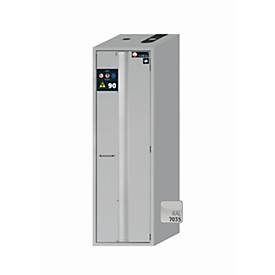 Sicherheitsschrank Typ 90 asecos S-PHOENIX-90, Falttür mit Türfeststellanlage, Anschlag rechts, Front Lichtgrau, B 596 x T 749 x H 1968 mm