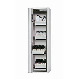 Sicherheitsschrank Typ 90 asecos S-PHOENIX Vol.2-90, Falttür mit Schliess-Automatik, Anschlag links, Front Lichtgrau, B 596 x T 616 x H 1968 mm