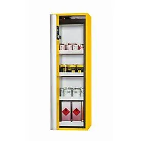 Sicherheitsschrank Typ 90 asecos S-PHOENIX Vol.2-90, Falttür mit Schliess-Automatik, Anschlag links, Front Sicherheitsgelb, B 596 x T 616 x H 1968 mm