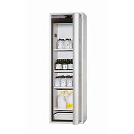 Sicherheitsschrank Typ 90 asecos S-PHOENIX Vol.2-90, Falttür mit Schliess-Automatik, Anschlag rechts, Front Lichtgrau, B 596 x T 616 x H 1968 mm