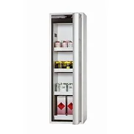 Sicherheitsschrank Typ 90 asecos S-PHOENIX Vol.2-90, Falttür mit Schliess-Automatik, Anschlag rechts, Front Lichtgrau, B 596 x T 616 x H 1968 mm