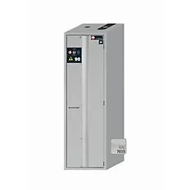 Sicherheitsschrank Typ 90 asecos S-PHOENIX Vol.2-90, Falttür mit Schliess-Automatik, Anschlag rechts, Front Lichtgrau, B 596 x T 749 x H 1968 mm