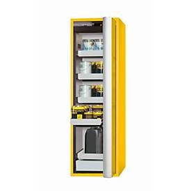 Sicherheitsschrank Typ 90 asecos S-PHOENIX Vol.2-90, Falttür mit Schliess-Automatik, Anschlag rechts, Front Sicherheitsgelb, B 596 x T 749 x H 1968 mm