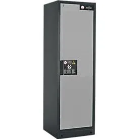 Sicherheitsschrank Typ 90, B 600 mm, Tür rechts, 6 Auszüge, asecos Silber